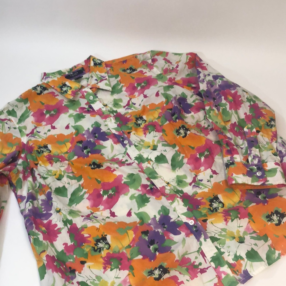 Chaps Floral Button Down Shirt